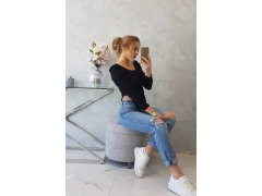 Halenka s buffovými rukávy černá 5