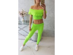 Sada s volánkem zelený neon 4