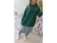 Zateplená mikina s&nbsp;patentkami tmavě zelená 6
