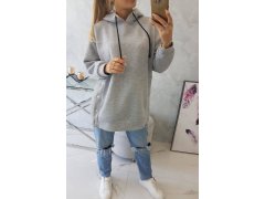Zateplená mikina se zapínáním na druky šedá 6