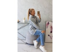 Zateplená mikina se zapínáním na druky šedá 8