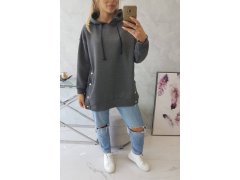 Zateplená mikina se zapínáním na patentky grafitová 6
