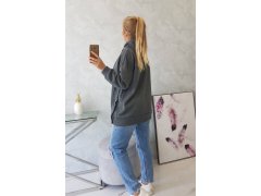 Zateplená mikina se zapínáním na patentky grafitová 7