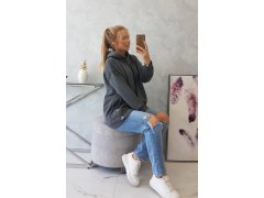 Zateplená mikina se zapínáním na patentky grafitová 8