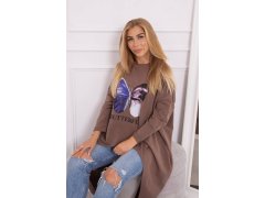 Halenka s oversize potiskem mocca 3