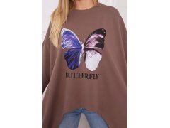 Halenka s oversize potiskem mocca 5
