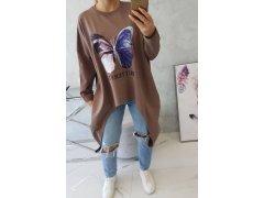Halenka s oversize potiskem mocca 6