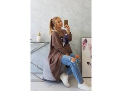 Halenka s oversize potiskem mocca 8