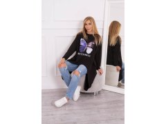 Oversize halenka s potiskem černá 2