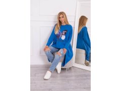Oversize halenka s potiskem chrpy 2