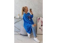 Oversize halenka s potiskem chrpy 8