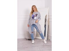 Halenka oversize s potiskem šedá 5