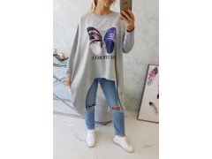 Halenka oversize s potiskem šedá 6