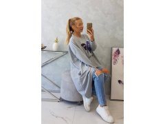 Halenka oversize s potiskem šedá 8
