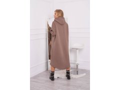 Zateplené šaty s&nbsp;kapucí mocca 4