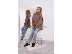 Zateplená mikina se zipem na zádech mocca 1