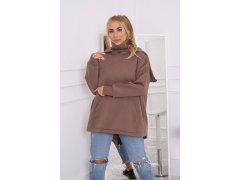 Zateplená mikina se zipem na zádech mocca 2