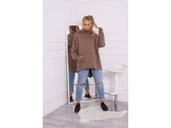 Zateplená mikina se zipem na zádech mocca 3