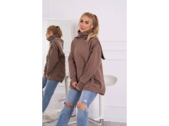 Zateplená mikina se zipem na zádech mocca 4