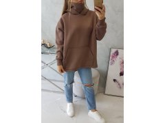 Zateplená mikina se zipem na zádech mocca 6