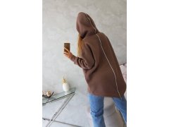 Zateplená mikina se zipem na zádech mocca 7