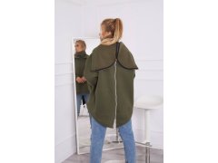 Zateplená mikina se zipem na zádech v&nbsp;barvě khaki 3