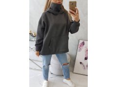 Zateplená mikina se zipem na zádech grafitová 2