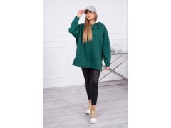 Zateplená mikina se zipem na boku tmavě zelená 1