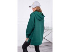Zateplená mikina se zipem na boku tmavě zelená 2