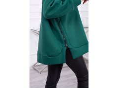 Zateplená mikina se zipem na boku tmavě zelená 3