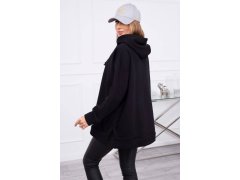 Zateplená mikina se zipem na boku černá 2