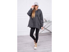 Zateplená mikina se zipem na boku grafitová 1