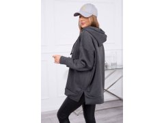 Zateplená mikina se zipem na boku grafitová 2