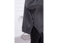 Zateplená mikina se zipem na boku grafitová 3