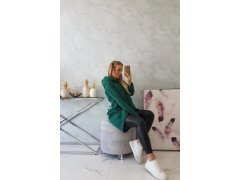 Zateplená mikina s&nbsp;dlouhými zády a&nbsp;kapucí tmavě zelená 3