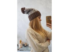 Milano fleecová čepice K203 ecru melange+mocca 2