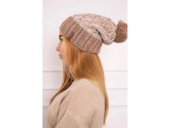 Milano fleecová čepice K203 ecru melange+dark beige 4