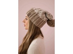 Milano fleecová čepice K203 ecru melange+dark beige 5