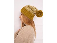 Milano fleecová čepice K203 ecru melange+kiwi 4