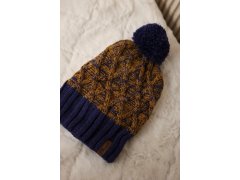 Milano fleecová čepice K203 hořčicová melange+tmavě fialová 5