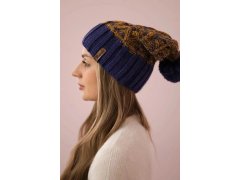 Milano fleecová čepice K203 hořčicová melange+tmavě fialová 6