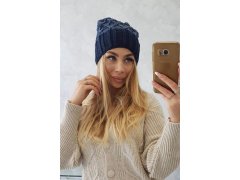 Milano fleecová čepice K203 navy blue melange+green 1