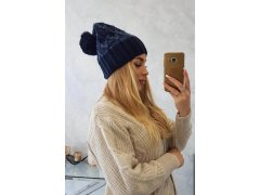 Milano fleecová čepice K203 navy blue melange+green 2