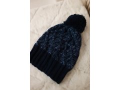 Milano fleecová čepice K203 navy blue melange+green 5