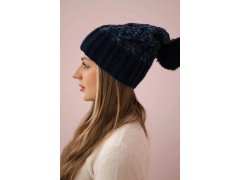 Milano fleecová čepice K203 navy blue melange+green 6