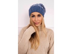 Milano fleecová čepice K203 denim melange+jeans 2