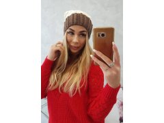 Milano fleecová čepice K203 ecru+mocca 2