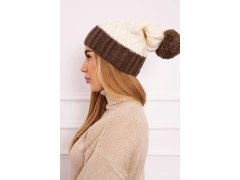 Milano fleecová čepice K203 ecru+mocca 4