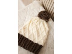 Milano fleecová čepice K203 ecru+mocca 5