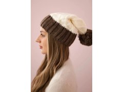 Milano fleecová čepice K203 ecru+mocca 6